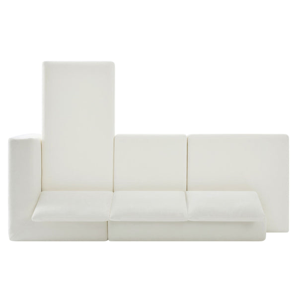 L-Shaped Modular Sofa With Double Layer Cushion