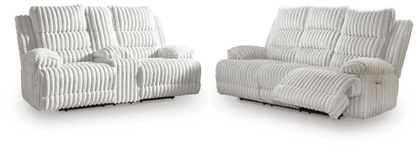 Rhines Falls - 2 Pc. - Power Reclining Sofa And Loveseat - Alloy