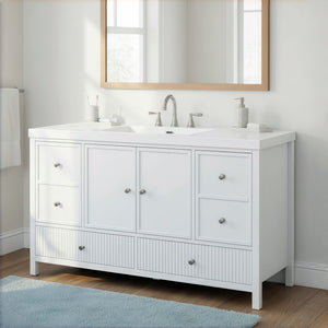 Bathroom Vanity With Separate Sink, Soft Close Doors And 4 Drawers