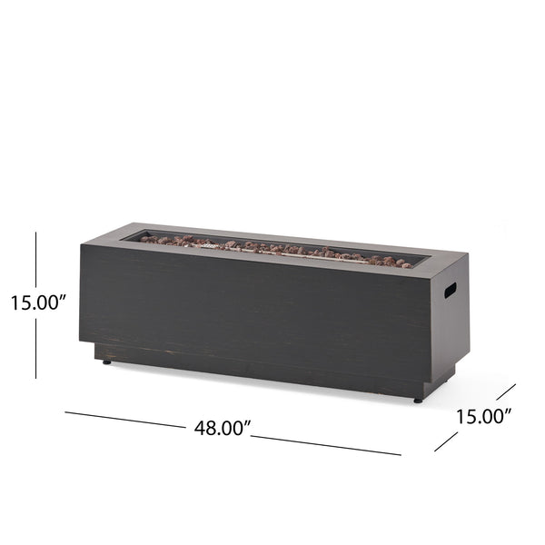 Modern Rectangular Iron Fire Pit 50, 000 Btu