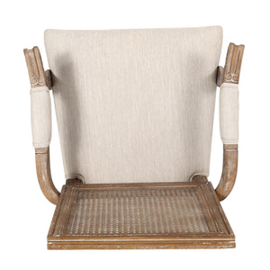 Upholstered Dining Chair With Cane Backrest