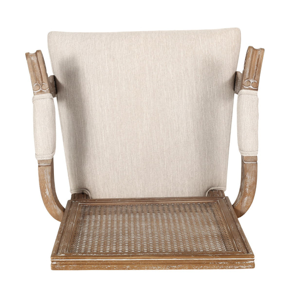 Upholstered Dining Chair With Cane Backrest