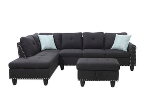 Alger - Left Hand Facing Sofa & Chaise With Ottoman