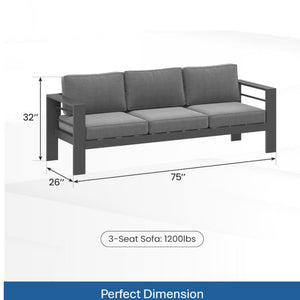 Outdoor Patio Set All-Weather With Thick Cushions