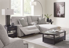 Acklen Place - 2 Pc. - 3-Piece Power Reclining Sectional Sofa With Raf Chaise, Wide Seat Power Recliner - Pewter