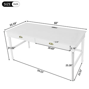 Modern Writing Desk With Drawers For Home Office