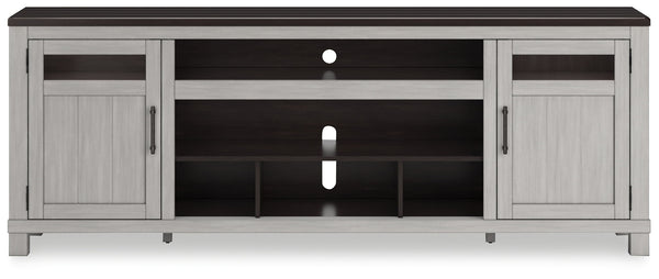 Darborn - XL TV Stand W/Fireplace Option - Gray / Brown