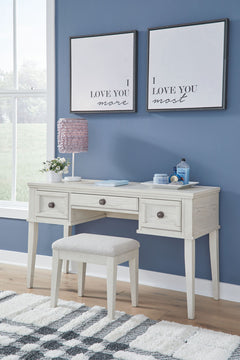 Robbinsdale - Vanity With Stool (Set of 2) - Antique White