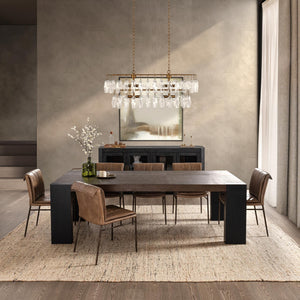 Tressia - Glass Round Chandelier - Brass