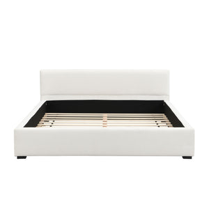 Queen Bed Wide Edge With Soft Upholstery - Beige