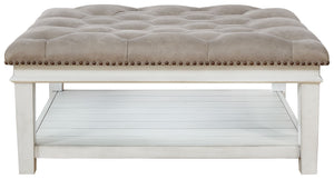 Kanwyn - Uph Ottoman Cocktail Table - Whitewash