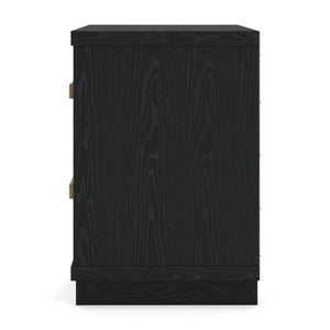 Kozmour - Two Drawer Night Stand - Black / Brown
