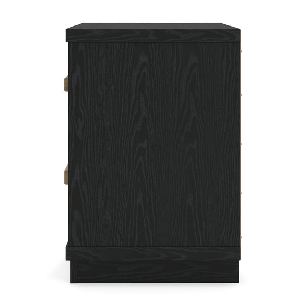 Kozmour - Two Drawer Night Stand - Black / Brown