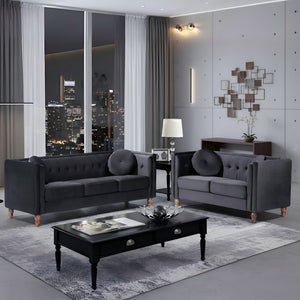 Chesterfield Sofa With Square Arms For Living Room