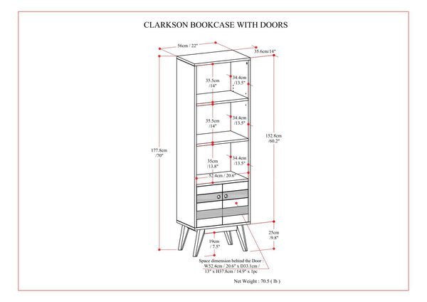 Clarkson - Bookcase With Storage - Rustic Natural Aged Brown