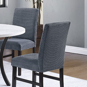 Elegant 5 Piece Dining Set Dark Chairs Top Table With Lower Shelf Kitchen Dining Room