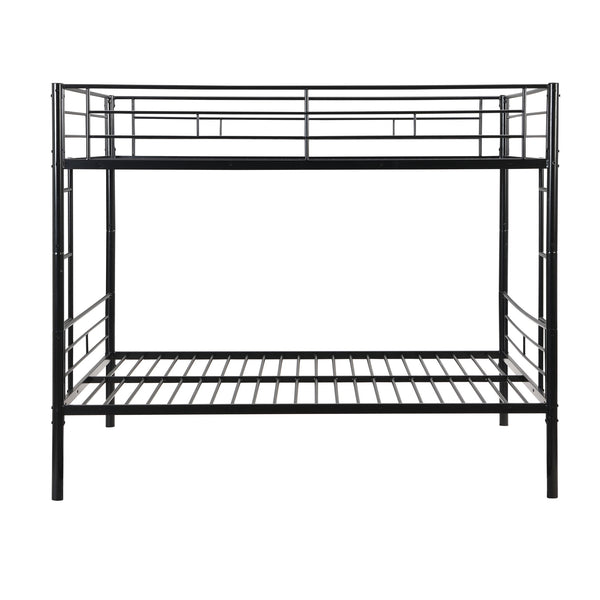 Modern Metal Bunk Bed, Full Over Full, No Box Spring Needed - Black