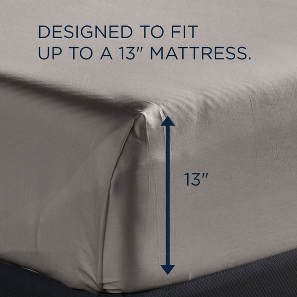Linens - Tempur Luxe Egyptian Cotton Sheet Set - Cool Gray