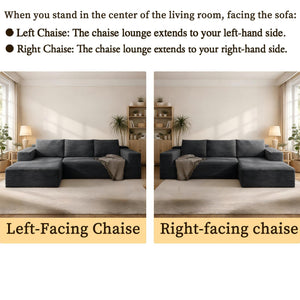 U-Shaped Modular Sofa With Cup Holders And Storage For Living Rooms - Coffee