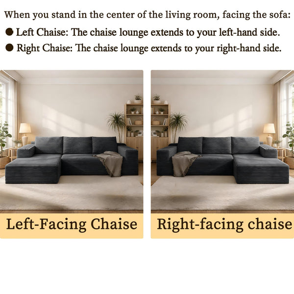 U-Shaped Modular Sofa With Cup Holders And Storage For Living Rooms - Coffee
