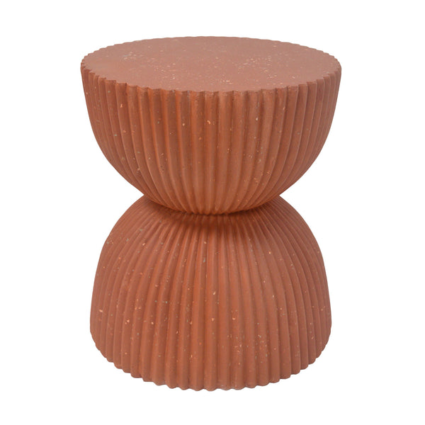 Side Table With Speckled Ribbed Texture