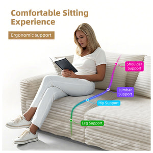 Deep Seat Convertible Sofa With Soft Pillows And Ottomans