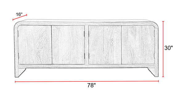 Portico - 78" Console - Warm Brown