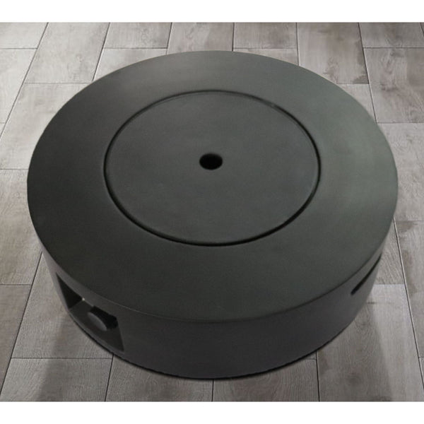 Fiber Reinforced Propane Gas Outdoor Fire Pit Table With Lid - Charcoal