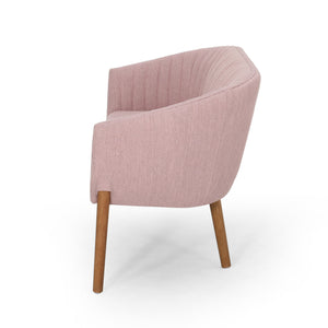 Mid Century Modern Loveseat With Channel Stitched Backrest