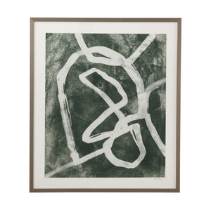 Chalk Line II Framed Print - Green / White