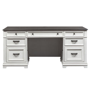 Allyson Park - Desk - Wirebrushed White / Charcoal