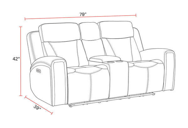 Maveric - Power Zero Gravity Console Loveseat