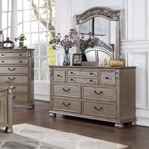 Dresser And Mirror - Antique Silver