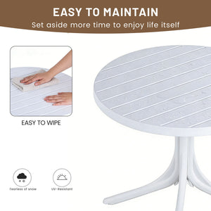 4 Piece Set Of Color Block Designed Single Chairs & Round Table - Cream White / Haze Green / White
