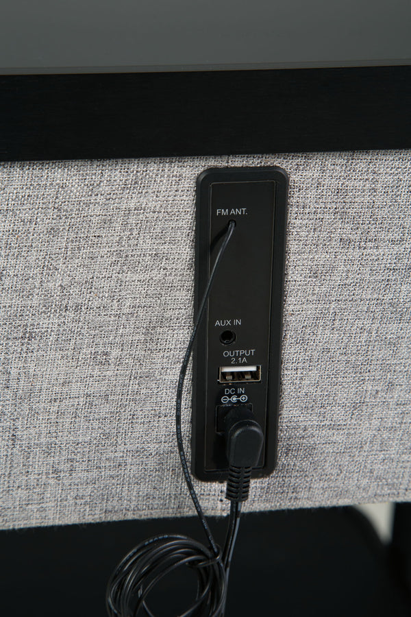 Jorvalee - Accent Table with Speaker - Gray / Black