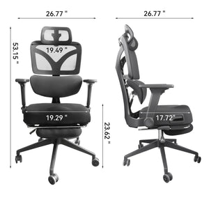 Zero Gravity Ergonomic Office Chair With 145° Recline, 3D Headrest - Black
