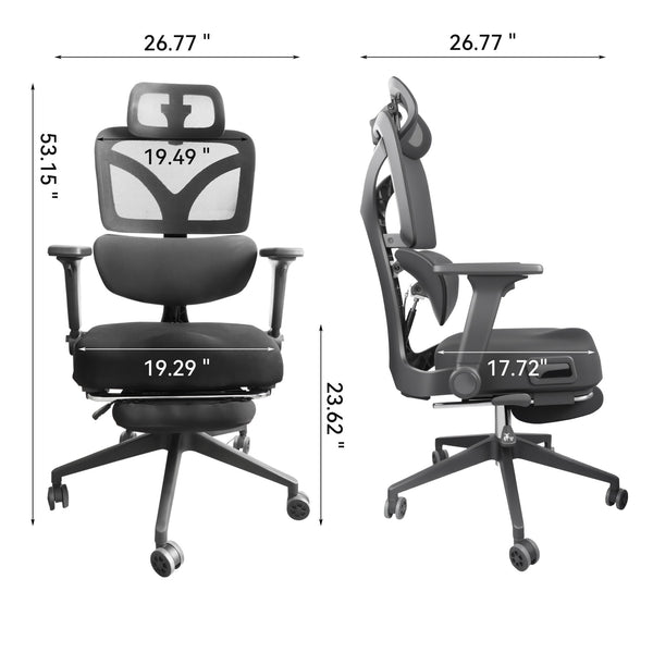 Zero Gravity Ergonomic Office Chair With 145° Recline, 3D Headrest - Black