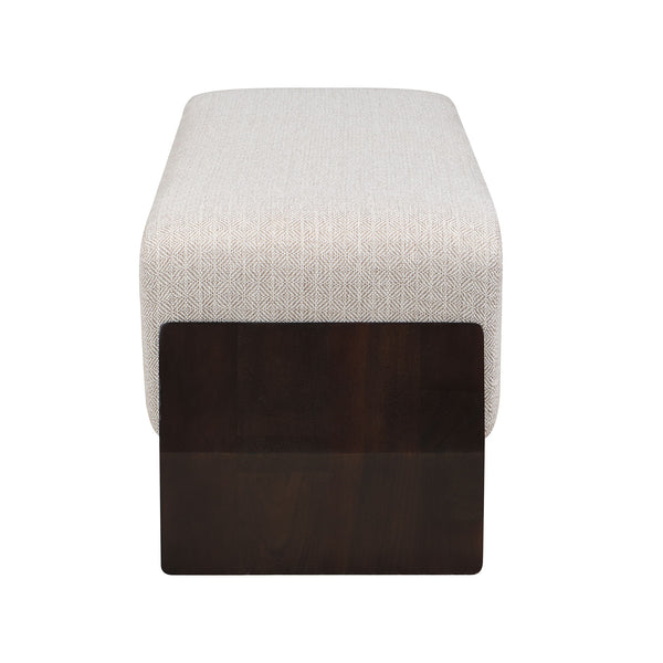 Bench With Thick Soft Cushions For 3 People - Brown / Beige