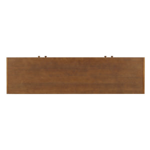 Modern Scandinavian 4 Door Sideboard Storage Cabinet With Adjustable Shelves - Brown / Gold