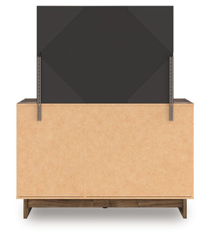 Chirason - 3 Pc. - Full Panel Storage Bed, Dresser And Mirror - Brown