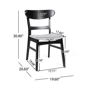 5 Piece Dining Set With 1 Table And 4 Upholstered Chairs - Black / Light Gray
