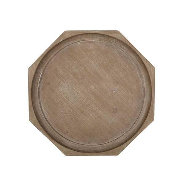 French Country Accent Table With Spider Leg Design - Natural / White