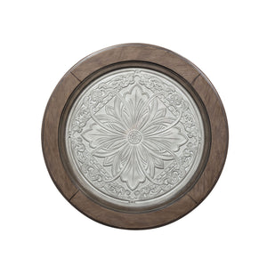 Heartland - Round Ceiling Tile Cocktail Table - Antique White / Tobacco Tops