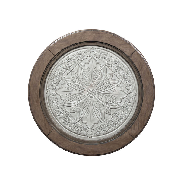 Heartland - Round Ceiling Tile Cocktail Table - Antique White / Tobacco Tops