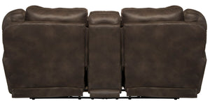 Ferrington - Power Lay Flat Reclining Console Loveseat with Power Adjustable Headrest & Lumbar