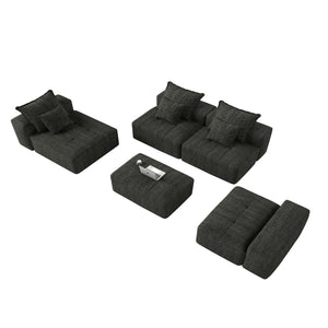 Modern Oversized Diy Combination, Modular Sectional Sofa With Pillows