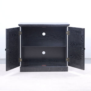 Sideboard Cabinet With Mirrored Doors, Adjustable Shelf, Metal Handles