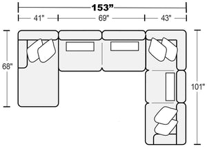 Titan - Sectional With Comfort Coil Seating And Accent Pillows Included