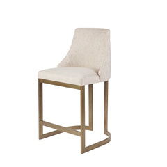 Upholstered Counter Stool - Cream - Metal