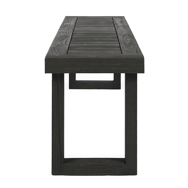 Outdoor 6 Seater Dining Set With Bench - Dark Gray / Light Gray